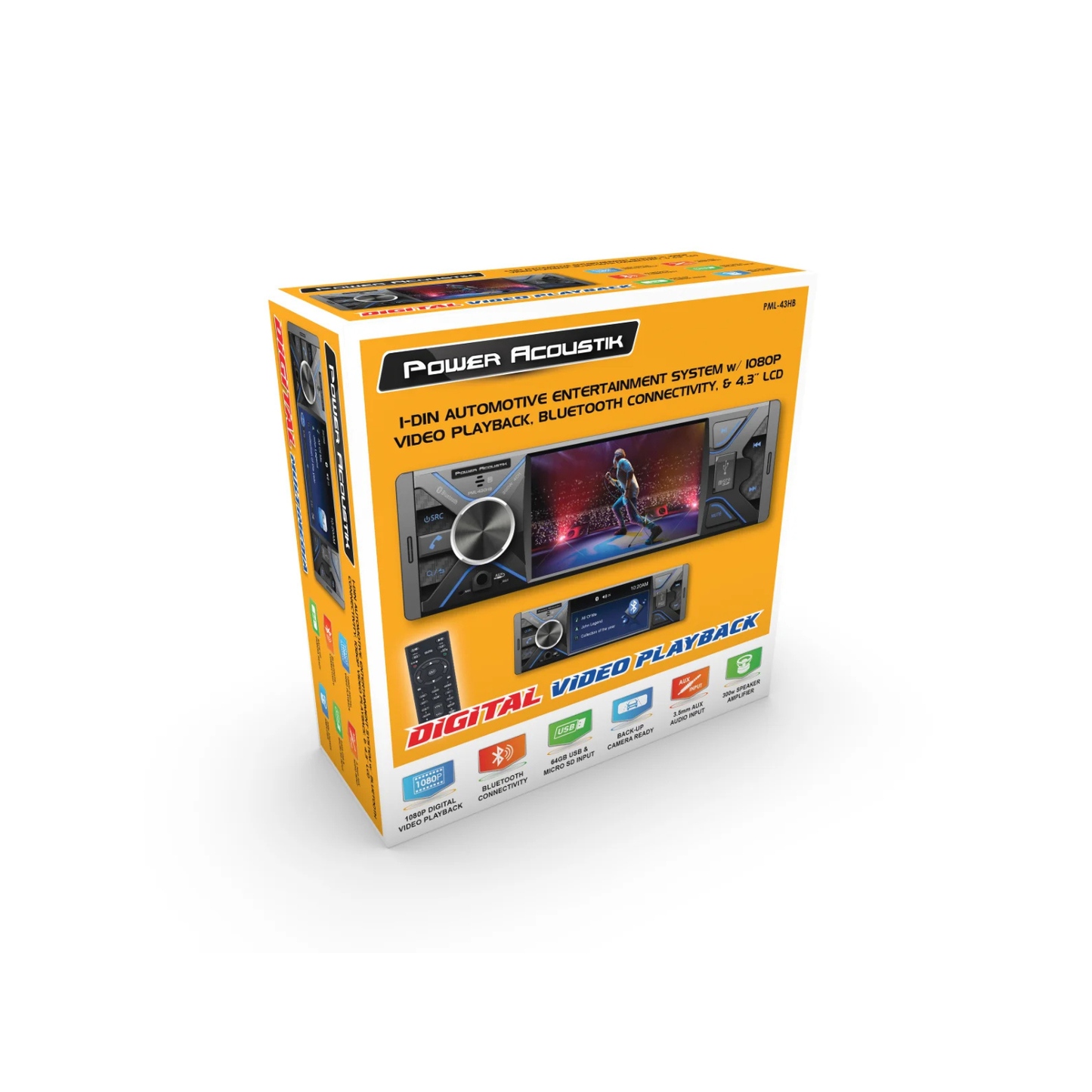 Power Acoustik PML-43HB | Single Din Screen Stereo