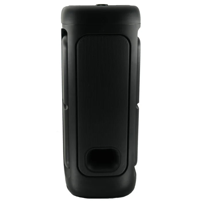 Black electronic device on a white background