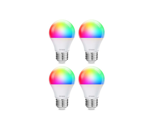 Bombillas WiFi inteligentes Winees A19 RGB - Paquete de 4